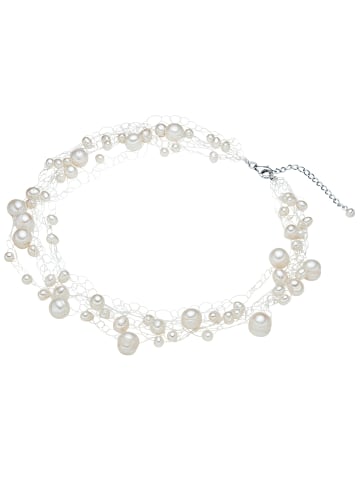 Valero Pearls Perlen-Kette Sterling Silber Süßwasser-Zuchtperle in weiß