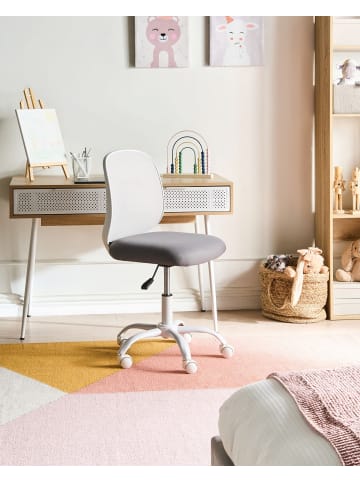 Beliani Bürostuhl BLISSFUL in Grau/Weiß - (W) 52 x (H) 84 x (L) 52 cm