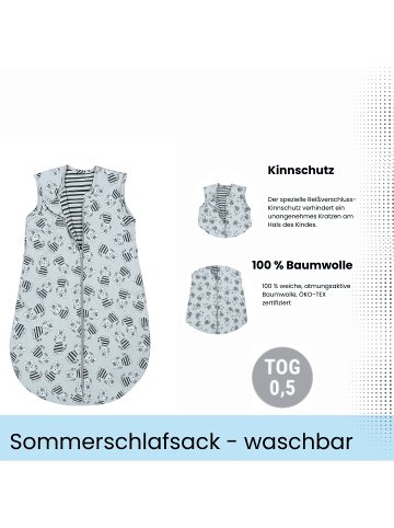 Kinderhaus Blaubär Sommerschlafsack Jersey TOP in Wild Tiger Grey