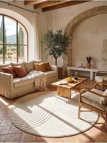 KADIMA DESIGN Läufer Geometrisch pflegeleicht Wohnzimmer Schlafzimmer Flur Esszimmer in Creme