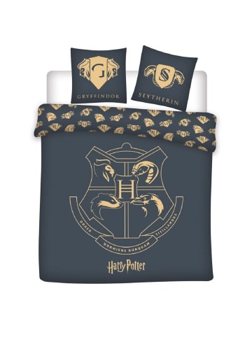 Harry Potter Harry Potter Doppelbettwäsche Set – 1x Deckenbezug 240x220 cm & 2x in Schwarz