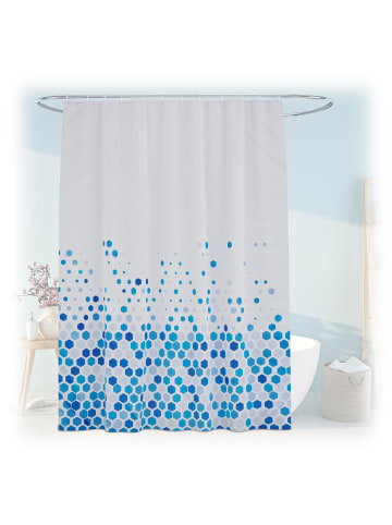 relaxdays Duschvorhang "Dots" in Mehrfarbig - 180x200 cm