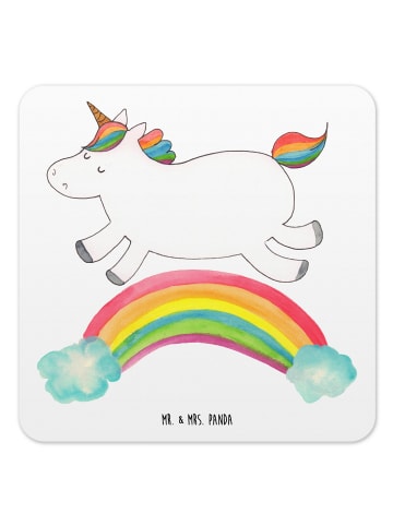 Mr. & Mrs. Panda Untersetzer für Gläser Einhorn Regenbogen ohne ... in Weiß