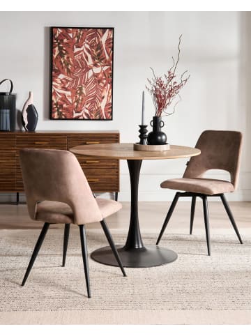 2er-Set Esszimmerstuhl HALLETT in Beige/Schwarz