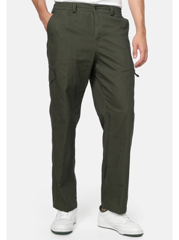 EGOMAXX Cargo Stoff Hose Straight Leg Chino Freizeit Pants aus Baumwolle in Olive