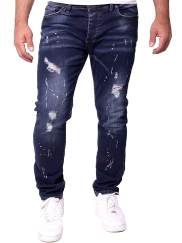 RESLAD Jeans Color-Splashes in dunkelblau