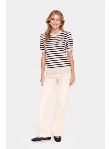 SAINT TROPEZ Strickpullover MilaSZ Gerade Passform in Gray Morn Mila Stripe