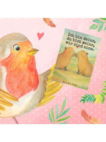 Mr. & Mrs. Panda Klappkarte Capybara Liebe Design mit Spruch in Weiß