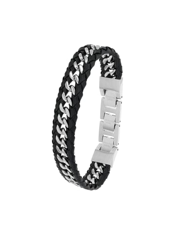 JOOP! Armband Edelstahl, Leder in Schwarz