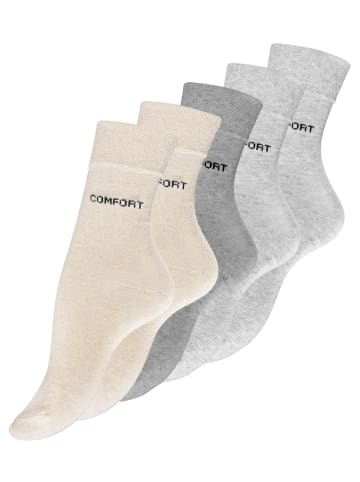 Cotton Prime® 10 Paar Damen Socken ohne Gummibund in Beigetöne