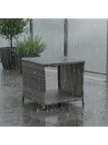 relaxdays Balkontisch in Grau - (B)45 x (H)40 x (T)45 cm