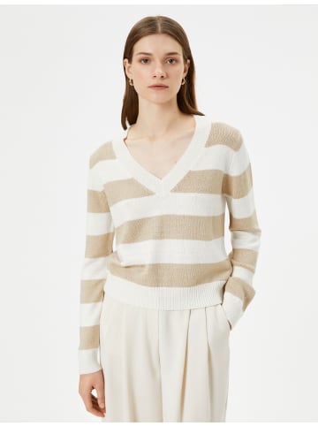 KOTON Sweater in Beige Gestreift