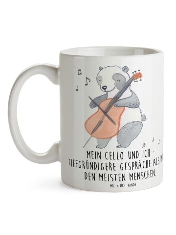 Mr. & Mrs. Panda Mug ViolonZeichenllo Gespräche mit Spruch in Weiß