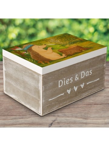 Mr. & Mrs. Panda Box Igel Federschmuck Design mit Spruch in Weiß