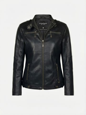 KOROSHI Damen-bikerjacke aus kunstleder in Schwarz