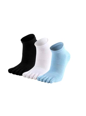 MUNADUNA 3er-Pack Yoga-Zehensocken mit Netzeinsatz Anti-Rutsch-Farb-Mix