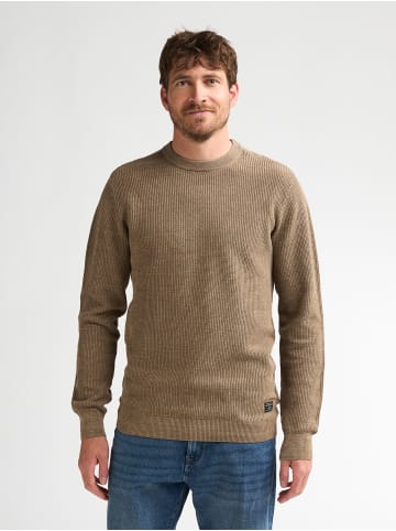 Petrol Industries Strukturstrickpullover aus Baumwolle ironstone in Braun