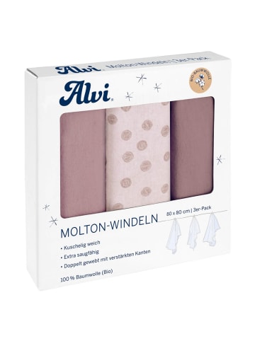 Alvi Moltonwindel / Moltontuch 3er Pack - Organic Cotton in rosa
