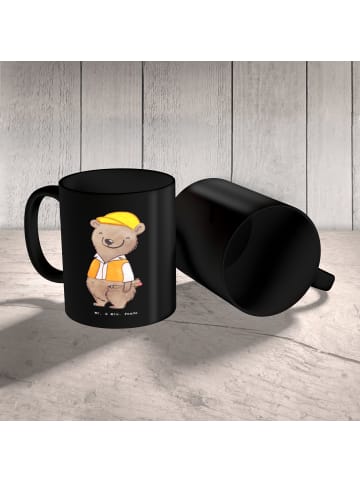 Mr. & Mrs. Panda Teebecher Bauingenieur Wille mit Spruch in Schwarz