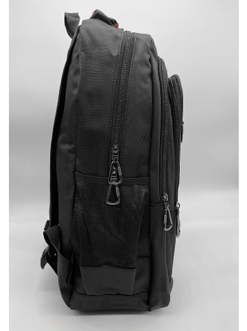 EGOMAXX Gepolsterter Rucksack Carbon Optik Design Backpack in Schwarz-Gelb