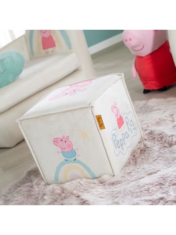 roba Peppa Pig Sitzwürfel, Beige mit rosa Motiv, bis 60 kg belastbar