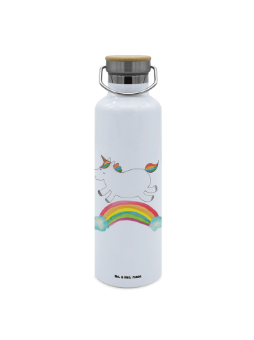 Mr. & Mrs. Panda Isolierte Trinkflasche Einhorn Regenbogen ohne ... in Weiß