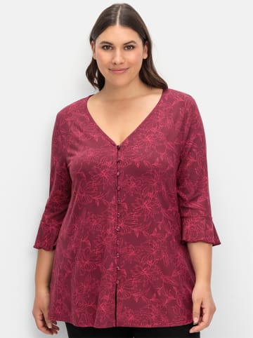 sheego 3/4-Arm-Shirt in weinrot-gemustert