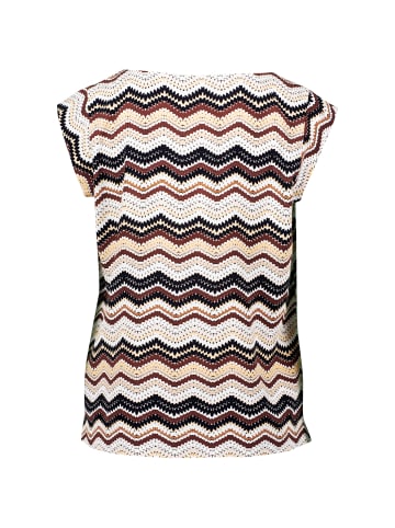 Zero  Bluse mit Zickzackmuster in BeigeBlack