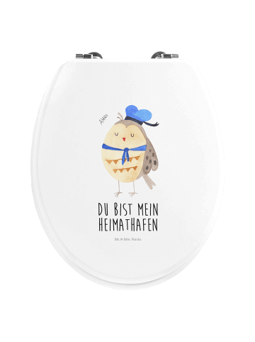 Mr. & Mrs. Panda Motiv WC Sitz Eule Matrose mit Spruch in Weiß