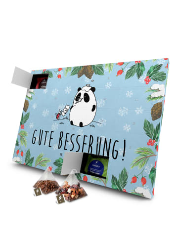 Mr. & Mrs. Panda Adventskalender Panda Gute Besserung mit Spruch in Eisblau