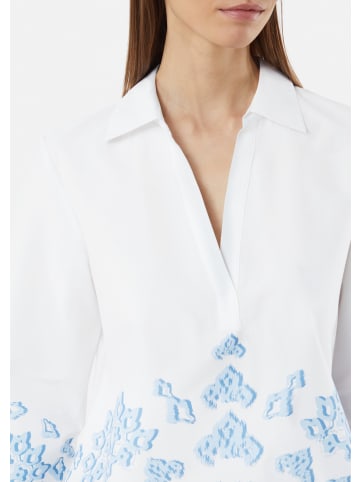 comma Bluse langarm in Blau-weiß