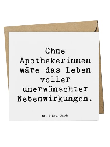 Mr. & Mrs. Panda Klappkarte Spruch Apothekerin Nebenwirkung mit ... in Weiß
