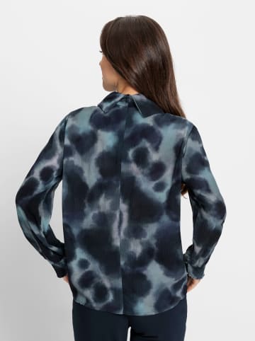 Heine Druckbluse in marine-kalkmint-bedruckt