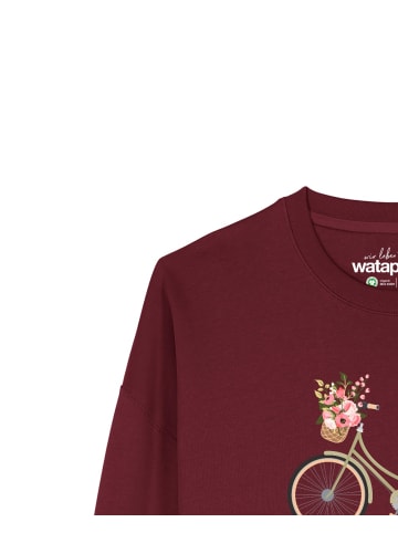 wat? Apparel Sweatshirt Damenfahrrad in Weinrot