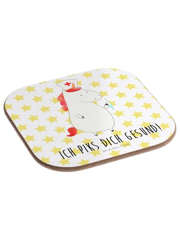 Mr. & Mrs. Panda Untersetzer für Gläser Einhorn Krankenschwester... in Weiß
