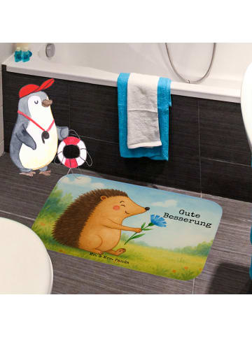 Mr. & Mrs. Panda Duschvorleger Igel Blumen Design mit Spruch in Weiß