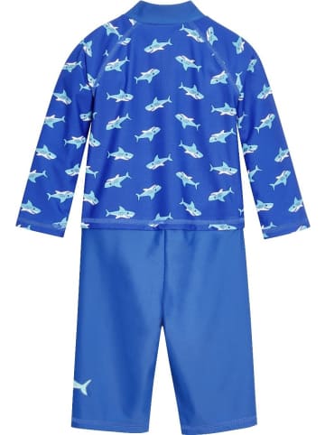 Playshoes Kinder Badeeinteiler "UV-Schutz Einteiler Hai 1/1 Arm" in Blau