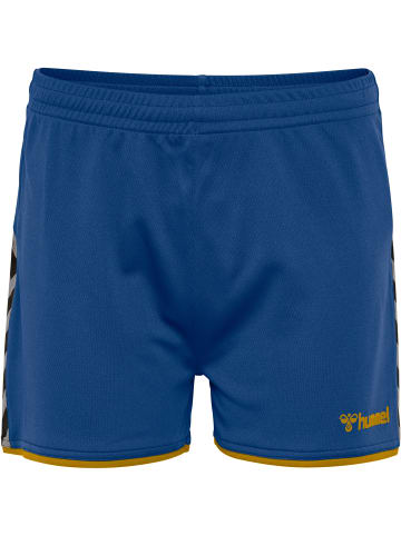 Hummel Hummel Poly Shorts Hmlauthentic Multisport Damen Leichte Design Schnelltrocknend in TRUE BLUE/SPORTS YELLOW