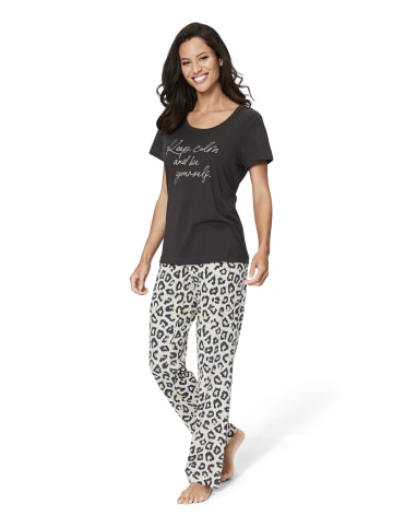 Vivance Active Pyjama in grau-gemustert