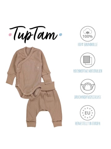 TupTam Baby Bekleidung Langarmbody Hose 2er Set in braun