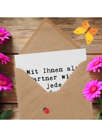 Mr. & Mrs. Panda Deluxe Karte Spruch Erfolgreiche Geschäftspartn... in Weiß