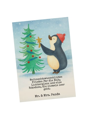 Mr. & Mrs. Panda Grußkarte Pinguin Weihnachtsbaum Design mit Spruch in Weiß