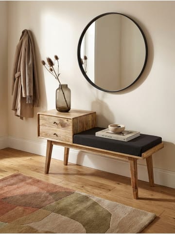 KADIMA DESIGN Sitzbank Polsterbank | Stoff/Massiv, 120x65x40cm, Stauraum, Retro