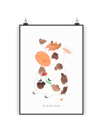 Mr. & Mrs. Panda Poster Kuh ohne Spruch in Weiß