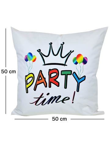 JACK 1x Outdoor Kissenhülle Motiv 50x50cm Party in Weiß