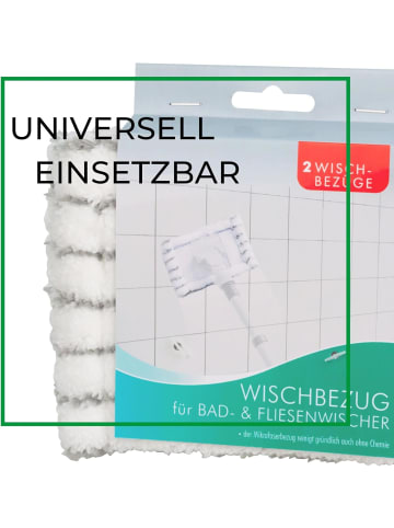 Novaliv Novaliv 8X Ersatzbezug Mikrofaser Bezug Fliesenreiniger Bad Wand Flies in Weiß