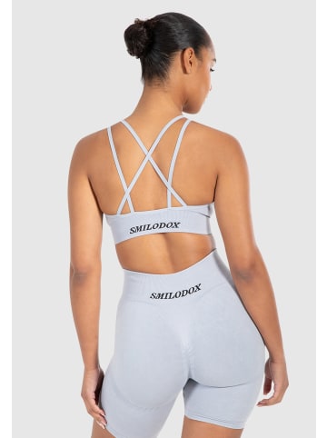 SMILODOX Sport BH Batik Acid Cross in Hellblau