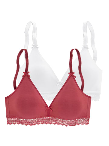 PETITE FLEUR Bralette-BH in rot+weiß