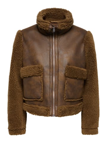 ONLY Lederjacke in Woodsmoke