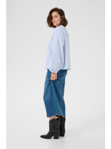 Kaffe Langarm-Bluse KAnelly A-shape in Blue/White Stripe
